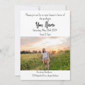 Modern Simple Graduate Custom Foto Name Einladung (Rückseite)