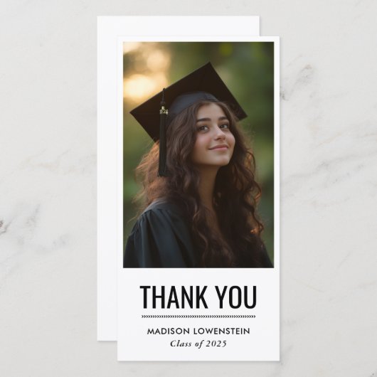 Modern Simple Graduate Vielen Dank Dankeskarte (Vorne/Hinten)