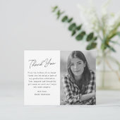 Modern Simple Graduation Photo Thank You Postkarte (Stehend Vorderseite)