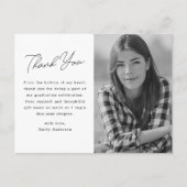 Modern Simple Graduation Photo Thank You Postkarte (Vorderseite)
