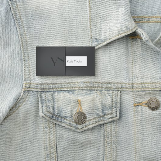 Modern Simple Grau Anthracite Monogramm Name Namensschild (Beispiel)