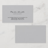 Modern Simple Gray Consultant Business Card Visitenkarte (Vorne/Hinten)