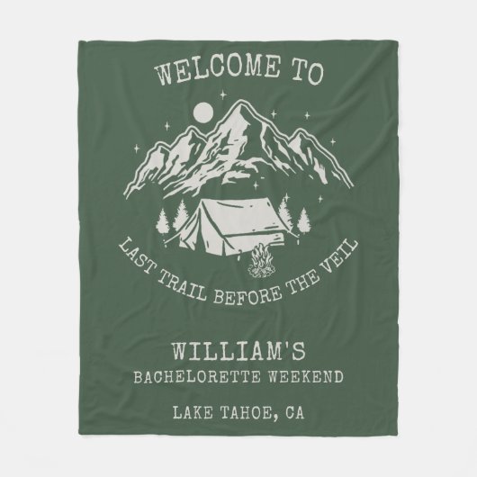 Modern Simple Green Camp Junggeselinnen-Abschied Fleecedecke (Vorderseite)