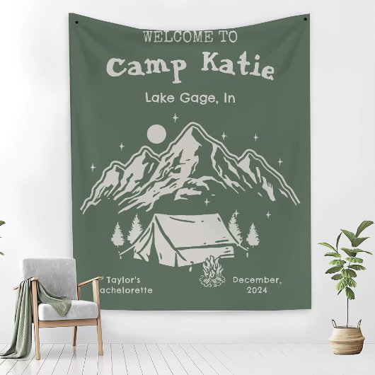 Modern Simple Green Camp Junggeselinnen-Abschied Fleecedecke