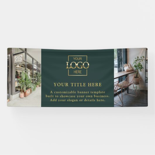 Modern Simple Green Custom Business Logo & Photo Banner (Horizontal)