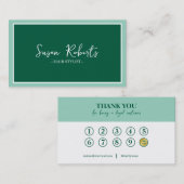 Modern Simple Green Elegante Minimalistische Loyal Visitenkarte (Vorne/Hinten)