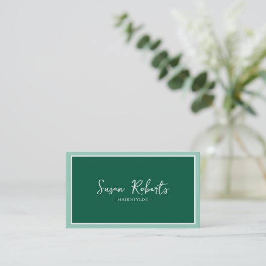 Modern Simple Green Elegante Minimalistische Loyal Visitenkarte (Stehend Vorderseite)