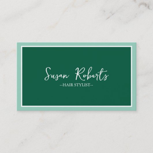 Modern Simple Green Elegante Minimalistische Loyal Visitenkarte (Vorderseite)