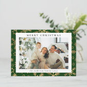 Modern Simple Green Gold | Foto Weihnachten (Stehend Vorderseite)