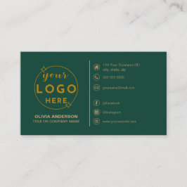 Modern Simple Green Logo Custom Icons Social Media Visitenkarte