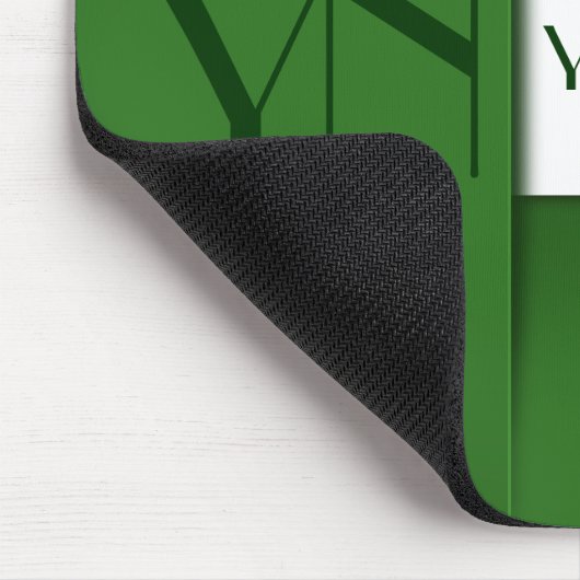 Modern Simple Green Monogram Name - Mousepad (Ecke)