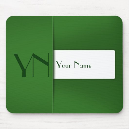 Modern Simple Green Monogram Name - Mousepad (Vorne)