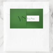 Modern Simple Green Monogram Rechteckiger Aufkleber (Tasche)