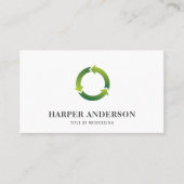 Modern Simple Green Öko Beruflich Visitenkarte (Vorderseite)