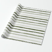 Modern Simple Green Strips Weihnachten Geschenkpapier (Ungerollt)