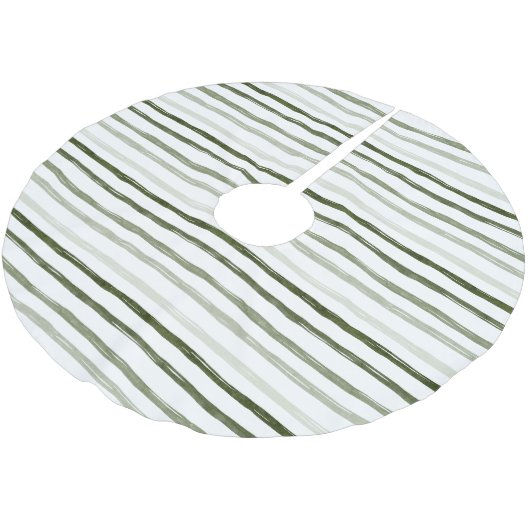 Modern Simple Green Strips Weihnachten Polyester Weihnachtsbaumdecke (Schrägansicht)