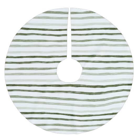 Modern Simple Green Strips Weihnachten Polyester Weihnachtsbaumdecke (Vorderseite)