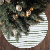 Modern Simple Green Strips Weihnachten Polyester Weihnachtsbaumdecke
