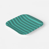Modern Simple Green Two Tone Stripe line Geometris Pappteller (Gewinkelt)