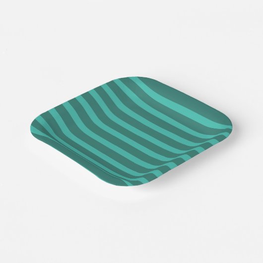 Modern Simple Green Two Tone Stripe line Geometris Pappteller (Gewinkelt)