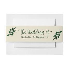Modern Simple Green Verlasse die Hochzeit von Name Einladungsbanderole