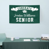 Modern Simple Green White Graduation Party 2024 Banner (Messeveranstaltung)