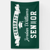Modern Simple Green White Graduation Party 2024 Banner (Vertikal)