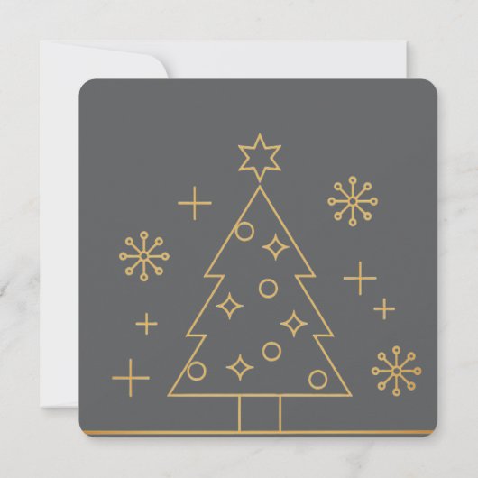 Modern Simple Grey and Gold Christmas Party Square Einladung (Rückseite)