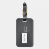 Modern Simple Grey Anthracite Monogram Name Gepäckanhänger (Rückseite vertikal)