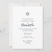 Modern Simple Handschrift Typografie Bat Mitzvah Einladung (Vorderseite)