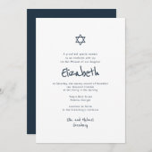 Modern Simple Handschrift Typografie Bat Mitzvah Einladung (Vorne/Hinten)
