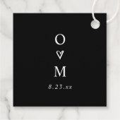 Modern Simple Handwriting Black and White Wedding Geschenkanhänger (Rückseite)