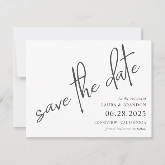 Modern Simple Handwriting Script Save the Date (Vorderseite)
