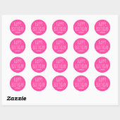 Modern Simple Happy Birthday Sticker Pink (Blatt)