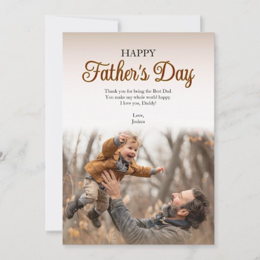 Modern Simple Happy Father’s Day Photo Karte (Vorderseite)