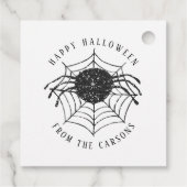 Modern Simple Happy Halloween Spider Web Geschenkanhänger (Rückseite)