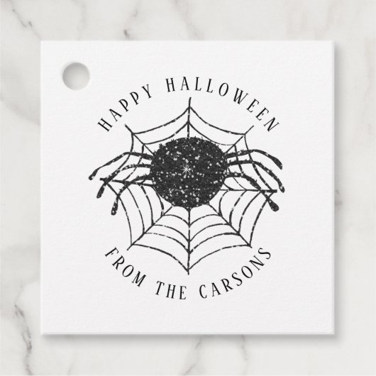 Modern Simple Happy Halloween Spider Web Geschenkanhänger (Vorderseite)