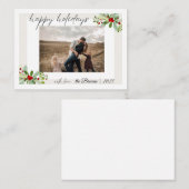 Modern Simple Happy Holidays Family Photo Card Mitteilungskarte (Vorne/Hinten)