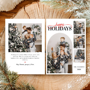 Modern Simple Happy Holidays Foto Calligraphy Feiertagskarte