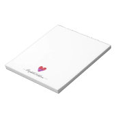 Modern Simple Heart Script Notizblock (Rotiert)