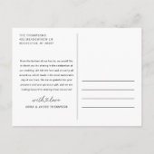 Modern Simple Heart Script Wedding Foto Vielen Dan Postkarte (Rückseite)
