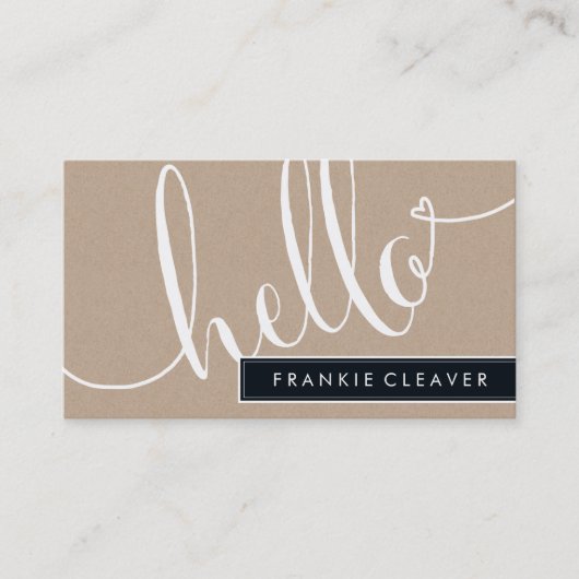 MODERN SIMPLE hello script trendy type kraft Visitenkarte (Vorderseite)