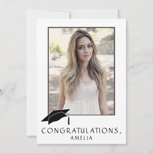 Modern Simple Herzlichen Glückwunsch Abschluss Fot Karte (Vorderseite)