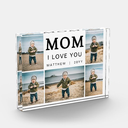 Modern Simple I Love You Mom Collage 5 Fotoblock (Links)