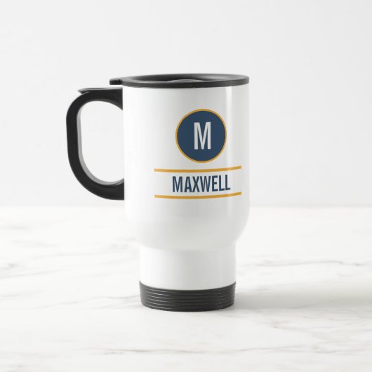 Modern Simple Initial | Benutzerdefinierter Niedli Reisebecher (Links)