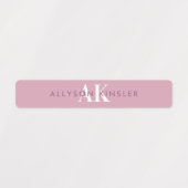 Modern Simple Initial Lila Boho Wasserfester Name Etiketten (Design 2)