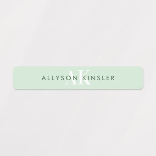 Modern Simple Initial Pink Girly Waterproof Name Etiketten (Design 2)