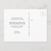 Modern Simple Introducing Script Twins Jungs Foto Ankündigungspostkarte (Rückseite)