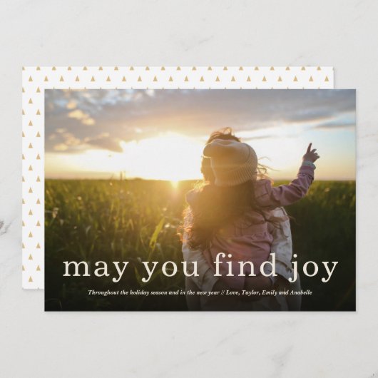 Modern Simple Joy // Holiday Full Foto Card Einladung (Vorne/Hinten)
