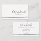 Modern Simple Kontur Yoga Typografie Visitenkarte (Vorne/Hinten)